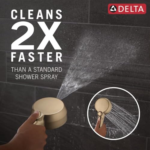 Image of Delta 5-Setting In2ition 2-in-1 Dual Shower Head with Handheld High Pressure ProClean Spray, Brushed Gold Detachable Shower Head with Hose, 1.75 GPM Flow Rate, Champagne Bronze 75548CZ