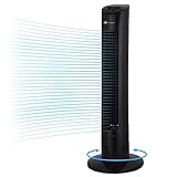 PureMate 31-inch Tower Fan with Oscillating & Aroma Function, 3 Adjustable Speeds, Ultra- Quiet Cooling and Powerful 60W Motor, Portable Bladeless Energy-Efficient Electric Fan for Home and Office