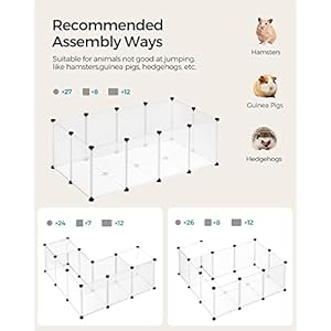 SONGMICS-Pet-Playpen-with-Floor-Small-Animal-Pen-Pet-Fence-Indoor-DIY-Plastic-Enclosure-for-Hamsters-Hedgehogs-492-x-248-x-165-Inches-White-ULPC001W01 - Cucciolini Doodles   SONGMICS-Pet-Playpen-with-Floor-Small-Animal-Pen-Pet-Fence-Indoor-DIY-Plastic-Enclosure-for-Hamsters-Hedgehogs-492-x-248-x-165-Inches-White-ULPC001W01