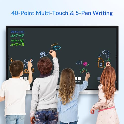 Image of 55 Inch 4K Smart Board - Google EDLA-Certified Interactive Whiteboard, Android 14 OS, 50-Point Touch, Wireless Casting - Digital Whiteboard for Classrooms & Hybrid Offices (Board Only)