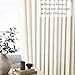 90 inch Pinch Pleated Linen Curtains for Living Room Bedroom Natural Ivory Birch Boho Country Thick Linen Textured Light Filtering Pinch Pleat Drapes Back Tab Semi Sheer Window Curtain 2 Panels