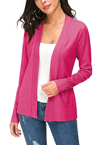 Image of EXCHIC Women's Long Sleeve Open Front Cardigan Sweater Lightweight Casual Knit Sweaters