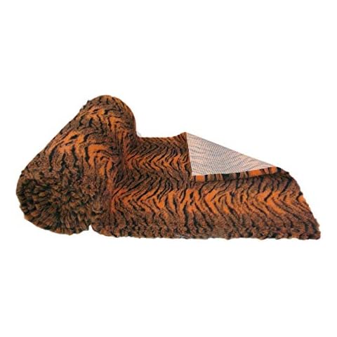 SoulPet Tiger Print Orange Black High Grade Vet Bedding Non-Slip back Bed Fleece for Pets Cover