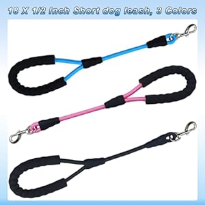 18-Inch-Short-Dog-Leash-Traffic-Pet-Lead-Strong-Nylon-Padded-Handle-Well-Made-Clasp-Great-for-Medium-and-Large-Dogs-Training-Walking-Black - Cucciolini Doodles   18-Inch-Short-Dog-Leash-Traffic-Pet-Lead-Strong-Nylon-Padded-Handle-Well-Made-Clasp-Great-for-Medium-and-Large-Dogs-Training-Walking-Black