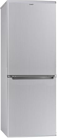 Candy CHCS514EX 207L Freestanding 2-Door Combined Refrigerator, Class E, Compact, Adjustable Temperature, LED Light, Crisper Drawer, 55 x 58 x 151 cm, Silver