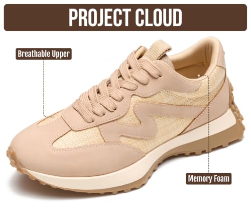 Image of Project Cloud Trendy Fashion Sneakers for Women 2026 - Memory Foam and Non-Slip Comfortable Casual Ladies Shoes for Womens Fashion Sneakers - Lightweight Lace-up Shoes (Lecco)