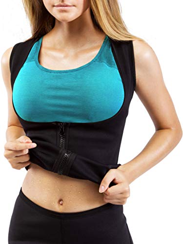Goldenstarsport Sweat Neoprene Vest for Women - Waist Trainer Vest with Zipper (X-Large)