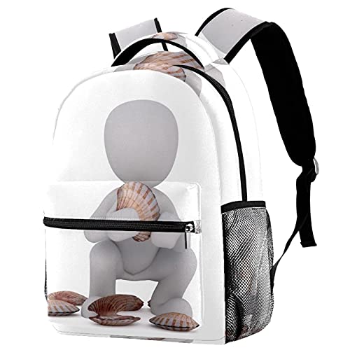 Sac à dos de voyage blanc pour homme et enfant avec porte-bouteille intégré