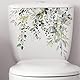 Grüne Pflanze Blätter Blumen Toilettensitz Deckel Aufkleber Selbstklebend Badezimmer Aufkleber Blatt Floral Toilettendeckel Abziehbilder DIY Abnehmbare Wasserdicht WC Aufkleber für Zisterne
