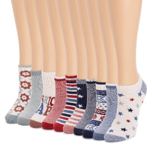 MUK LUKS Women's 10 Pack Low Cut Socks4