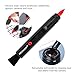 PROfezzion Double-Ended Lens Cleaning Pen for Electronics, Earbuds, Laptop, Cell Phone, Keyboard, Camera Lens, Lens Cleaner Pen with Soft Brush & Silicone Wiper, Black