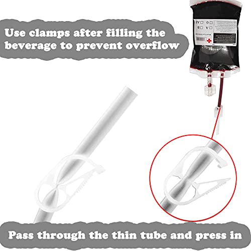 Jansong Blood Bags For Drinks Set Of 10 Drink With 2 Funnels Labels And Clips Reusable Halloween Juice Drink Pouches Nurse Hospital Theme Party Props Zombie Christmas Masquerade Vampire Graduation Party Props #TOP3