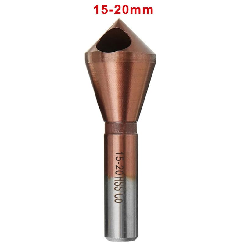 1pc HSS-Co M35 Punta Da Trapano Svasatore 1-4/2-5/5-10/10-15mm/15-20mm Metallo Conico Sega A Tazza 90 Gradi Sbavatura Smusso Taglierina(15-20mm)