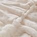 Lotus Karen King Size Faux Fur Blanket Cream White - Big Bubble Rabbit Fluff Throw for Bed Large Fluffy Fuzzy Cozy Thick Furry Plush Shaggy Blankets 108x90 Inches