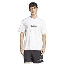 Adidas Homme Essentials Linear Single Jersey Tee, White, Black, L
