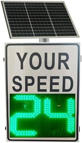 Your Speed Solar LED Radar Speed Sign, 50x70cm/60x90cm Radar Feedback Display for Highways & Residential Areas, Weatherproof, Remote Control, Energy-Efficient Traffic Safety Solution