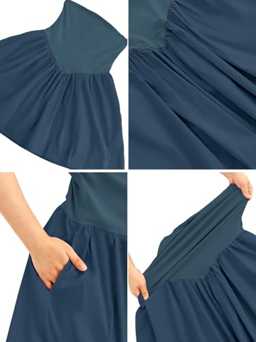 Image of Tube Top Mini Dress for Women Cotton Strapless Short Dress Casual Sexy Summer Vacation Beachy Flowy Sundress