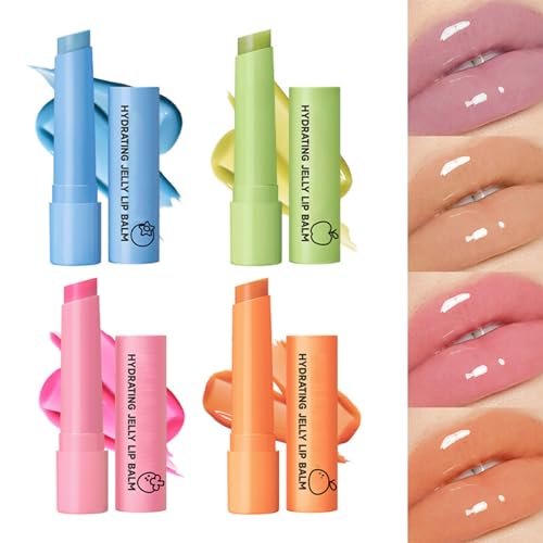Dlzzrs 4 Colors Hydrating Jelly Lip Balm,Instantly Hydrate Lips Tinted Moisturizing Lip Balm For Dry Lips,Conditioning & Nourishing Lip Care Lip Moisturizer Fruit Lip Oil Jelly Lipstick thumb #6