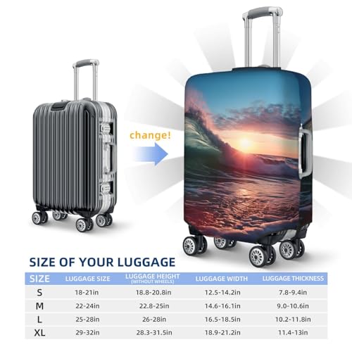 Ocean Tide Waves Travel Luggage Cover Elastic Washable Suitcase Cover Protector Fashion Stretch Baggage Covers Dustproof Suitcase Sleeve Fits 18-32 inch luggage Large2