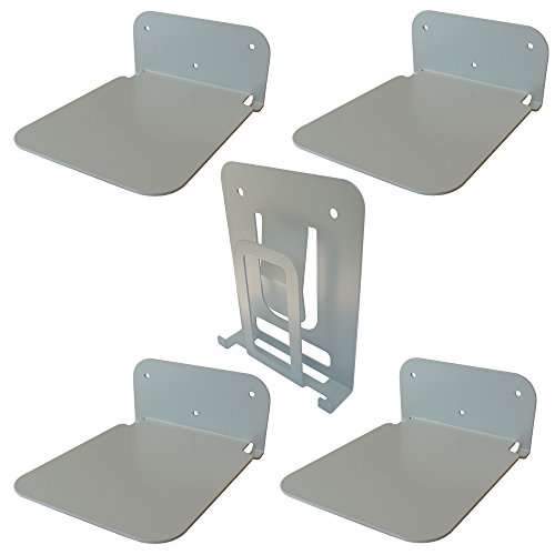 Preisvergleich Produktbild Galleksa Unsichtbares Bücherregal Verdecktes, Schwebendes Metallbücherregal Wandmontiertes Regal Bücherauslage (4 + 1 Vertikal, Silbergrau)