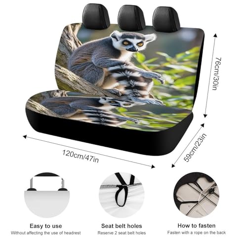 Funda para asiento trasero de coche universal, protector elástico de lémur 2