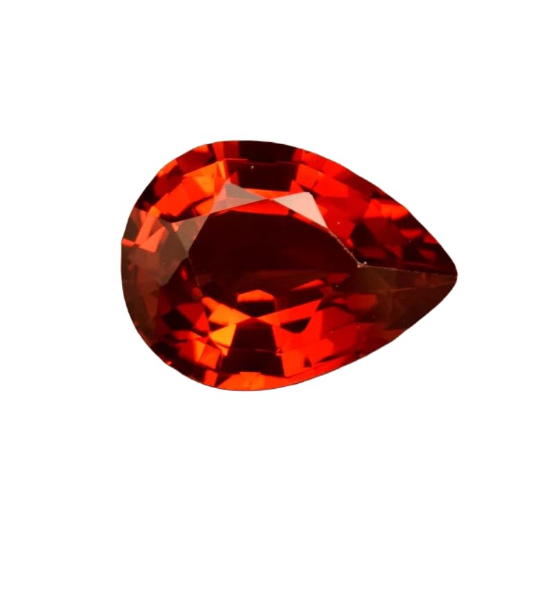 Saphir orange naturel facetté pour imaginer et fabriquer votre collier