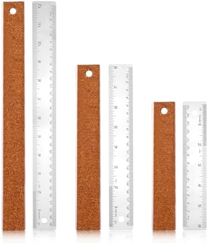 Amazon.com: 3pcs Metal Ruler with Cork Backing, 11.8+7.87+5.9 Inch ...