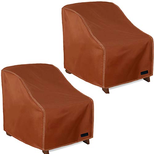 Nettypro Patio Chair Covers For Outdoor Furniture 2 Pack, Waterproof Heavy Duty Lawn Patio Furniture Cover Deep Seat Dining Chair Covers High Back, 34W X 37D X 36H Inches, Brown #TOP29