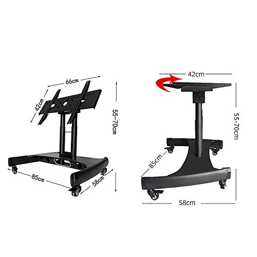 Carrito móvil para TV de 32-65 pulgadas con ruedas y ajuste 0-90° miniatura 2