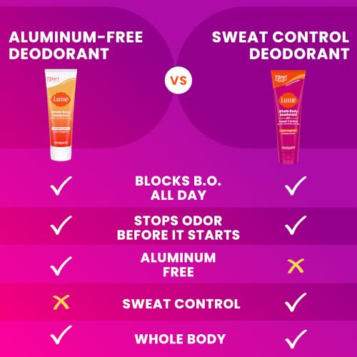 Image of Lume Whole Body Deodorant Plus Sweat Control - Smooth Cream Tube - 72 Hour Odor And Sweat Control - Baking Soda Free, Skin Loving - 3.0 ounce (Clean Tangerine)