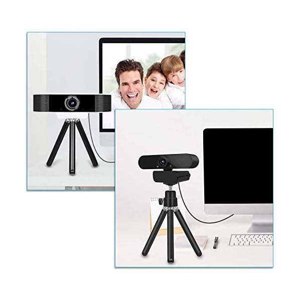 Leichtes Mini-Stativ, tragbar und verstellbar, Aluminium-Webcam-Stativ mit 360°-Drehung und 6,35 mm Befestigungsschraube… – Bild 5