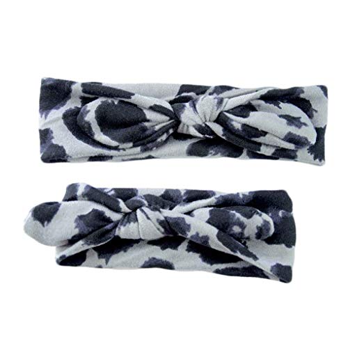 Windy5 2ST Mutter-Baby-elastische Stirnband-Mädchen-Blumen-Leopard-Druck Verknotete Headwrap Makeup Haarbänder Stretchy Haarbänder