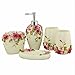 Produktbild Luckyfree Badezimmer Zubehör Sets 5-Stück Harz Zahn Bürstenhalter, spülen Sie die Schale, Seifenschale, Seifenspender, (Reis Weiß)