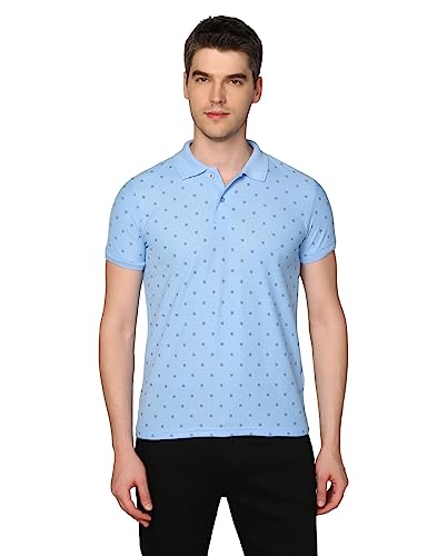 Image of INKKR Men's Printed Polo Neck Half Sleeve Multicolor T-Shirt