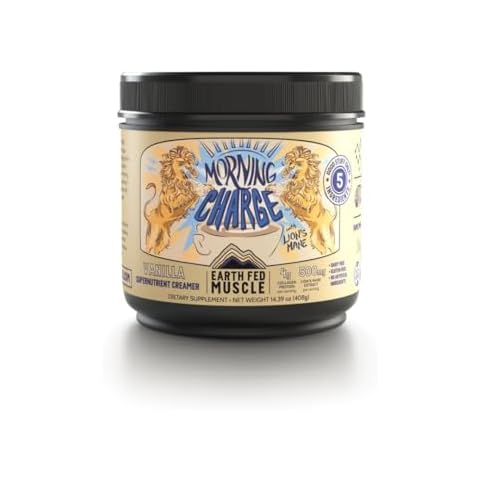 Earth Fed Muscle Morning Charge Vanilla Supernutrient Creamer with Collagen and Lion’s Mane Mushroom - Improved Focus, Healthy Joints, Skin, Hair, Nails - Dairy, Soy & Gluten Free, 24 Servings Cover