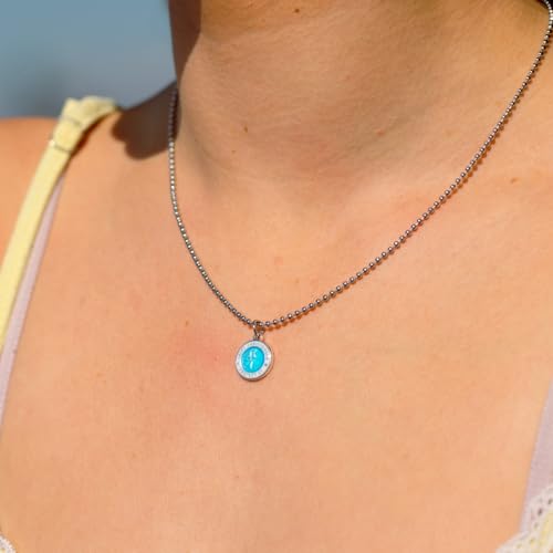 Collar de Surf Get Back St. Christopher Pequeño Esmeralda y Blanco 3