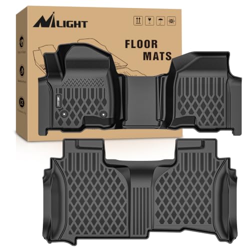 Image of Nilight Floor Mats for Chevy Silverado GMC Sierra 1500 2500 3500 2019-2026 | (Only for Double Cab Bench Seat W /O Rear Underseat Storage Box)