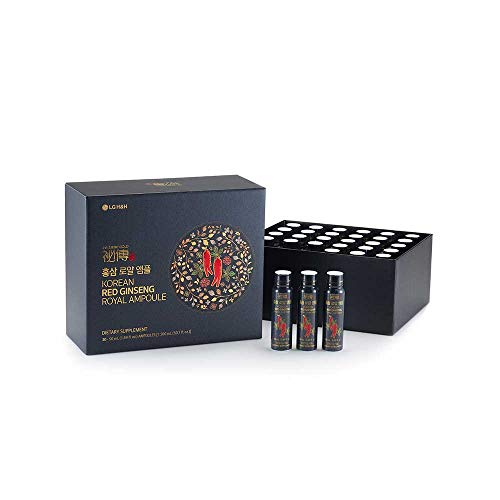Lg H&H Re:tune Gold Vision Korean Red Ginseng Royal Ampoule I 100% Korean Red Ginseng Extract, Portable Ampoules, Healthy Immune System Support Booster And Energy Enhancement, No- Caffeine - 30 Packs #TOP18