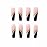 YoYoee Black Press On Nails Coffin Long Fake Nails Acrylic Luxury False Nails French Full Cover Stick On Nails for Women and Girls 24 PCS