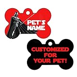 uDesignUSA Disney Star Wars Double Sided Pet Id Dog Tag Personalized w/4 lines of Text (Darth Vader)
