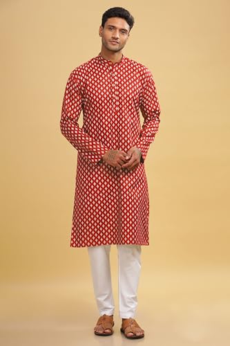 Image of BE ACTIVE Cotton Kurta for Men | Traditional and Refined Design | Indian Kurta | Full Sleeve Kurta