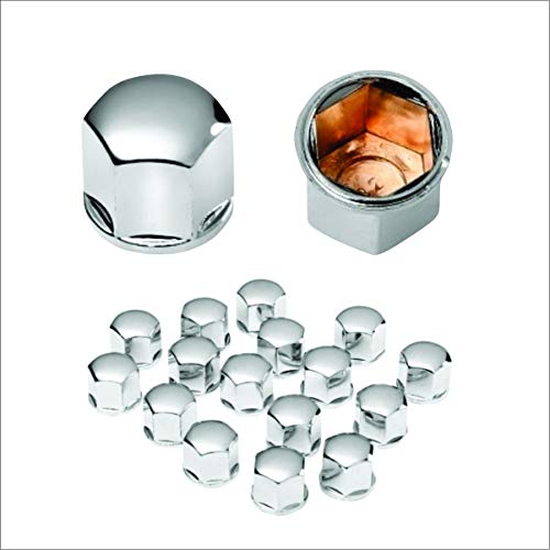 Jogo De Capa Cromado Para Parafuso Da Roda 19mm Sextavado Tampa Porca - 16 Peças