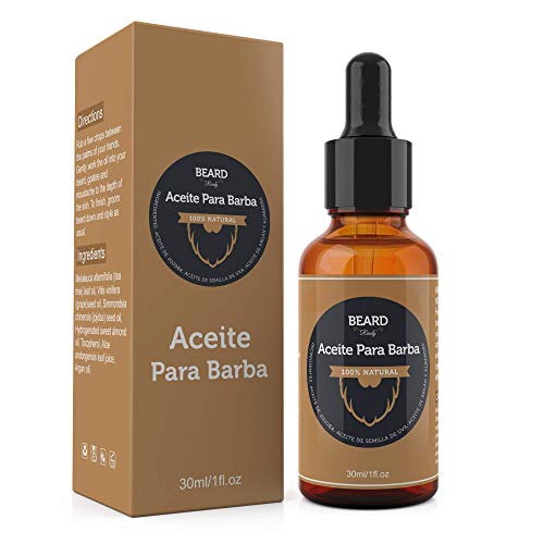 Aceite para Crecer La Barba - Crecimiento De Barba y Bigote Natural - Hidrata y Acondiciona