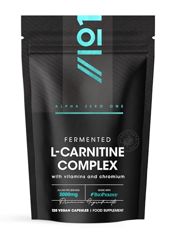 L-Carnitine 2000mg with BioPerine - 120 Capsules - Energy & Metabolism Support - High Strength Acetyl L-Carnitine Complex (30 Day Supply) by Alpha01