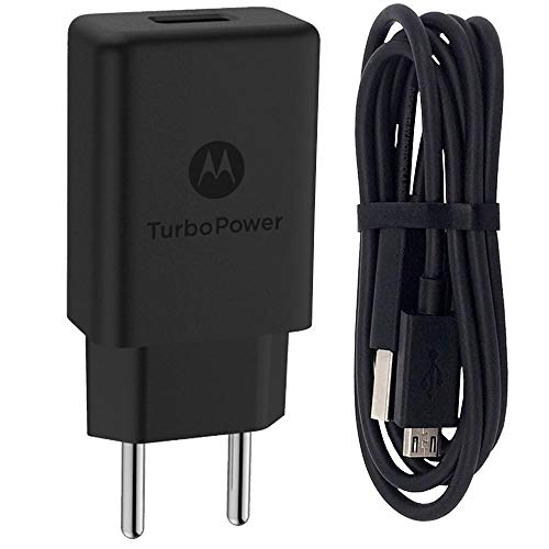 Carregador de Parede Motorola Turbo Power 18W, 100-240V, com Cabo USB Tipo-C, Preto