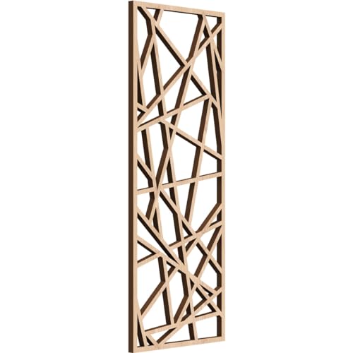 Image of Conway Decorative Pierced Fretwork Wood Wall Panels, 9 3 /8 inchW x 24 3 /8 inchH x 3 /8 inchT, Red Oak
