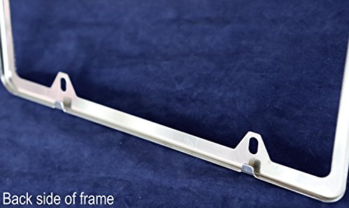 Slim Style Stainless Steel License Plate Frame Brush Finish 4 Holes #TOP5
