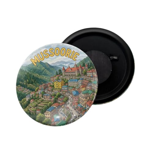 Image of dhcrafts Fridge Magnet Multicolor Uttarakhand Mussorie Glossy Finish Design Pack of 1 (58mm)