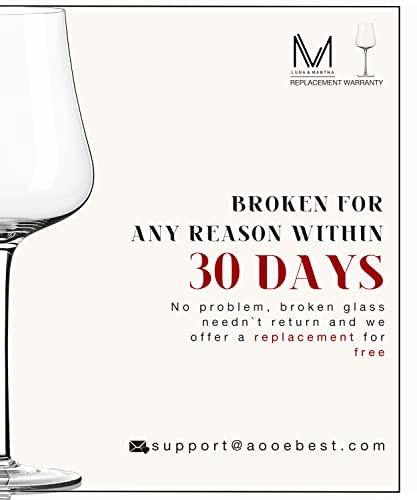 Luna & Mantha Red Wine Glasses | Set Of 4 | Premium Crystal Wine Glass | Hand-Blown Long Stem Burgundy Wine Glasses | 18Oz | Perfect Gifts For Wedding, Anniversary, Birthday|Clear #TOP6