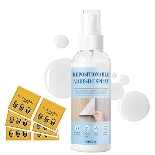 Colle Repositionnable Spray, Colle en Bombe, Colles en Spray Repositionnable pour Loisirs Décoration, Créations DIY, Photos, Posters, Pochoirs, Patchwork,...